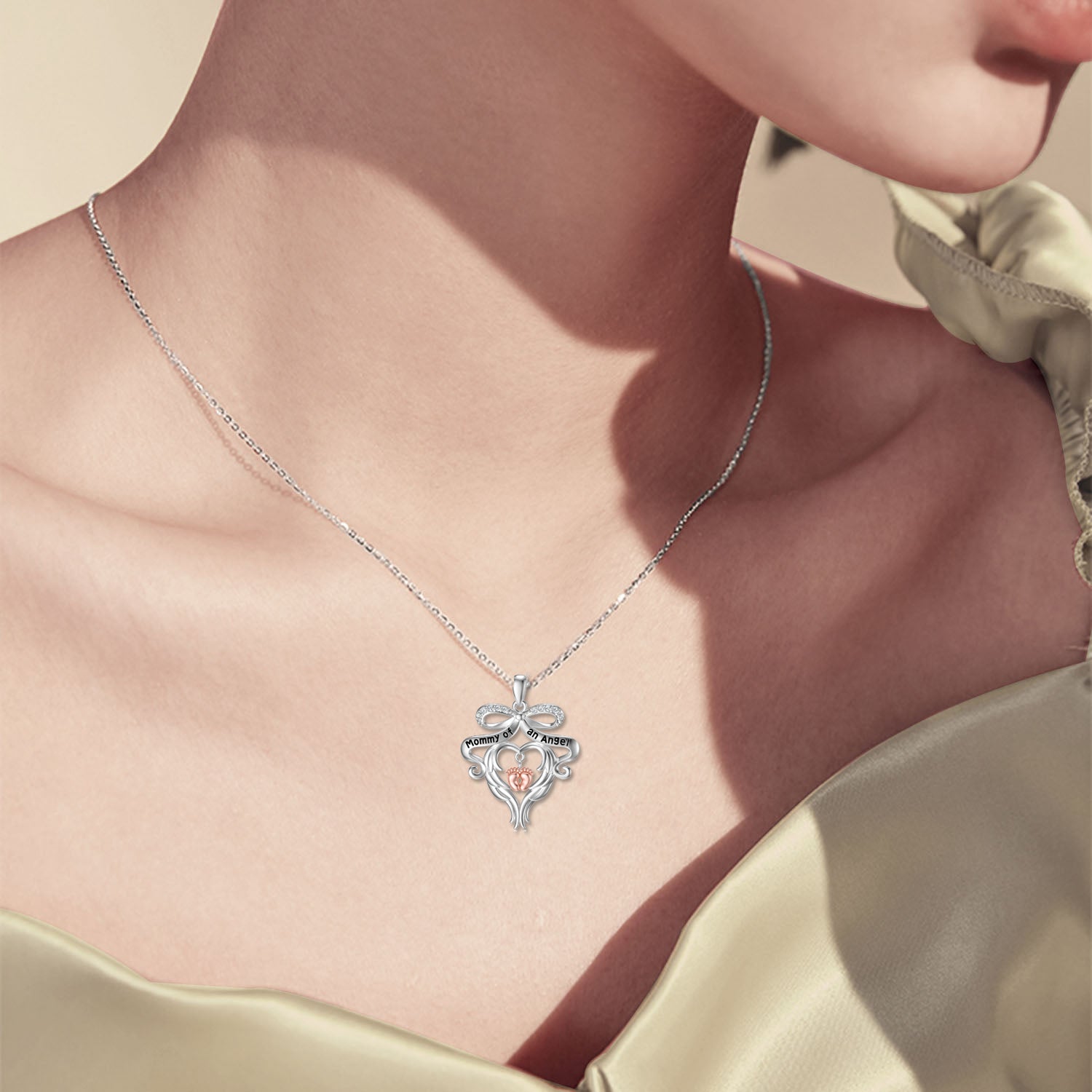 925 Sterling Silver Memorial Grieving Mommy of an Angel Jewelry for Women - 5 - cjdropshipping