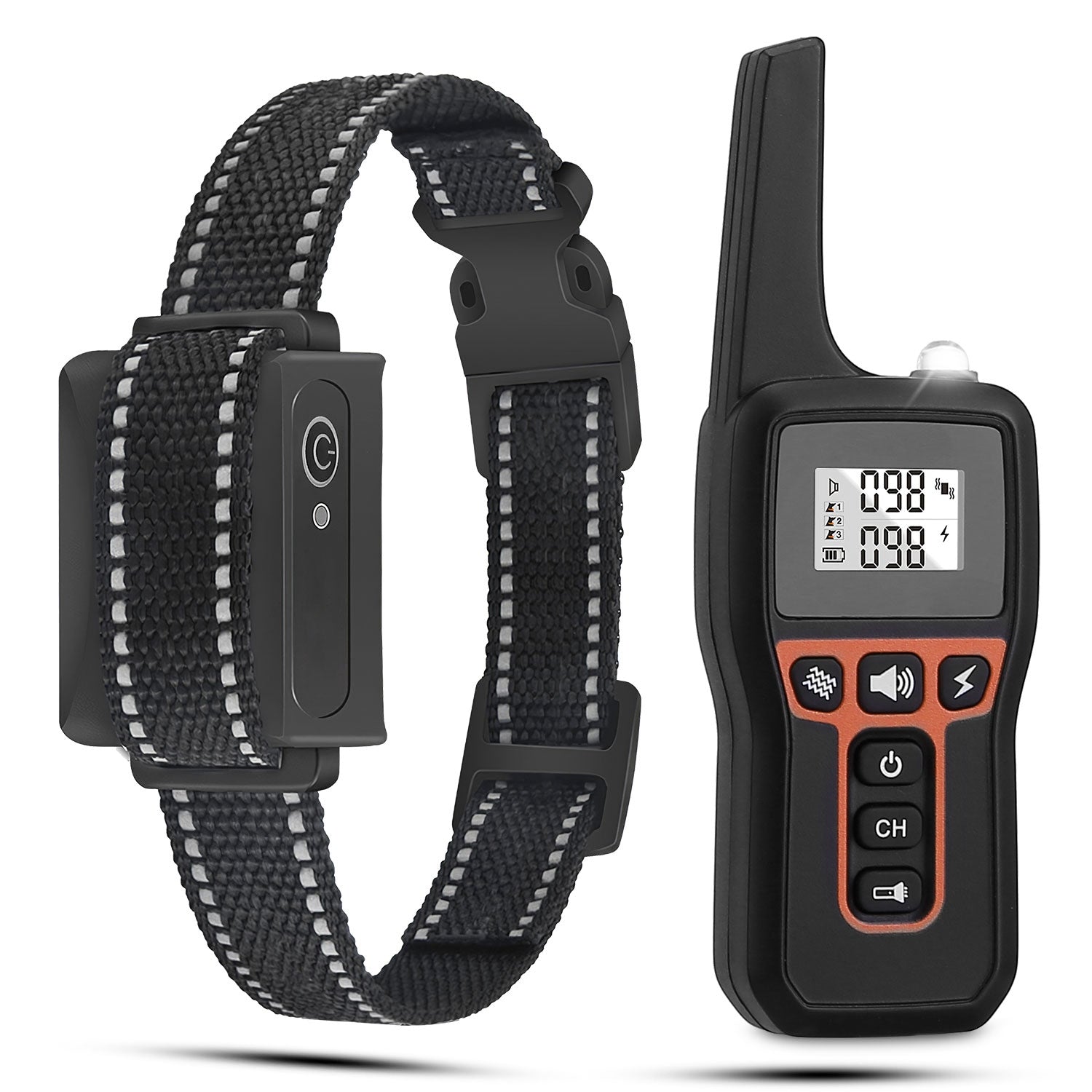 Train Collar OR Receiver Only Options - 3280FT Dog Training Collar IP67 Waterproof Pet Beep Vibration Electric Shock Collar 3 Channels Rechargeable Transmitter Receiver Trainer With Flashlight - 5 - CJ