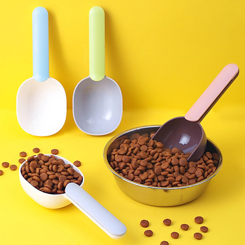 Pet Food Scoop With Ergonomic Bag Clip Handle For Cats Puppies And Small Dogs Measuring Scoop Dog Food Scoop, Plastic Measuring Cup Pet Food Feeding 1 Cup Spoon Long Handle With Clip For Dogs Cats - 5 - CJ