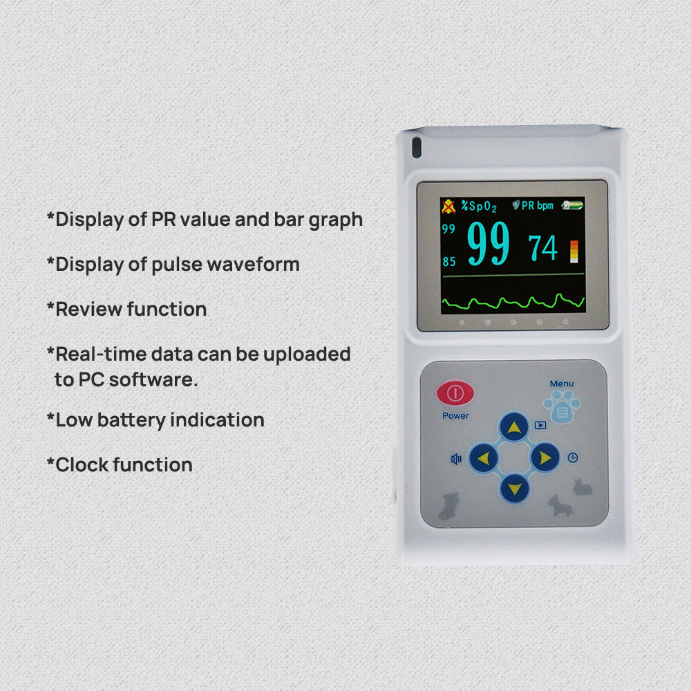 Veterinary Color Display CMS60D - VET Pulse Oximeter Spo2 Probe PR VET Monitor - 5 - CJ