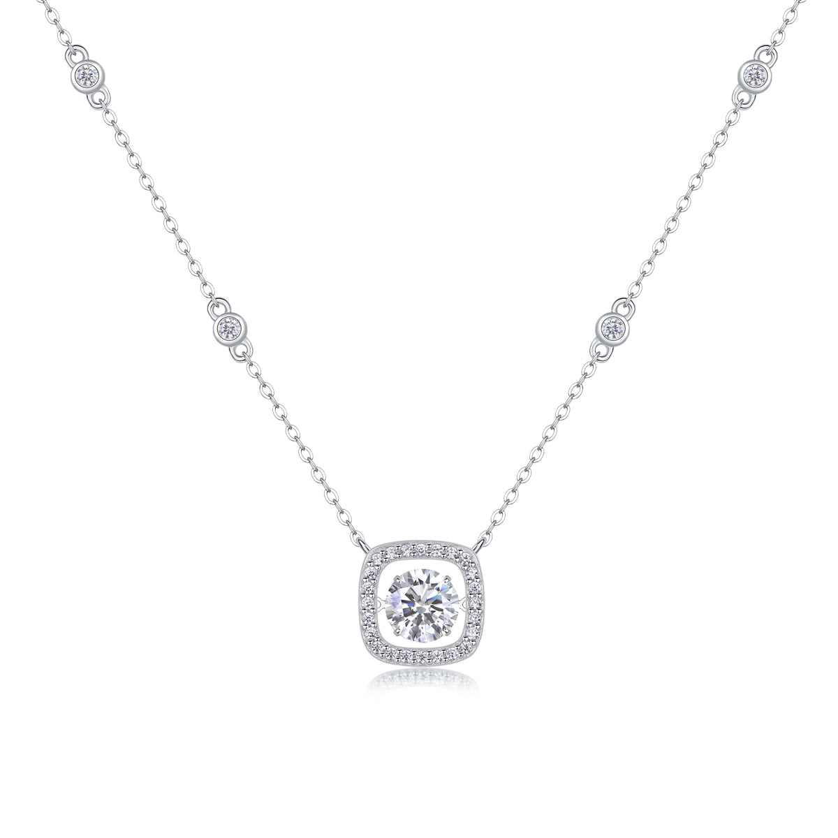 1Sweet - A Fashionable And Luxurious Diamond Jewelry Pendant Set With 1 - carat Moissanite S925 Sterling Silver And Platinum Plating Prohibit TikTok sales - 5 - cjdropshipping