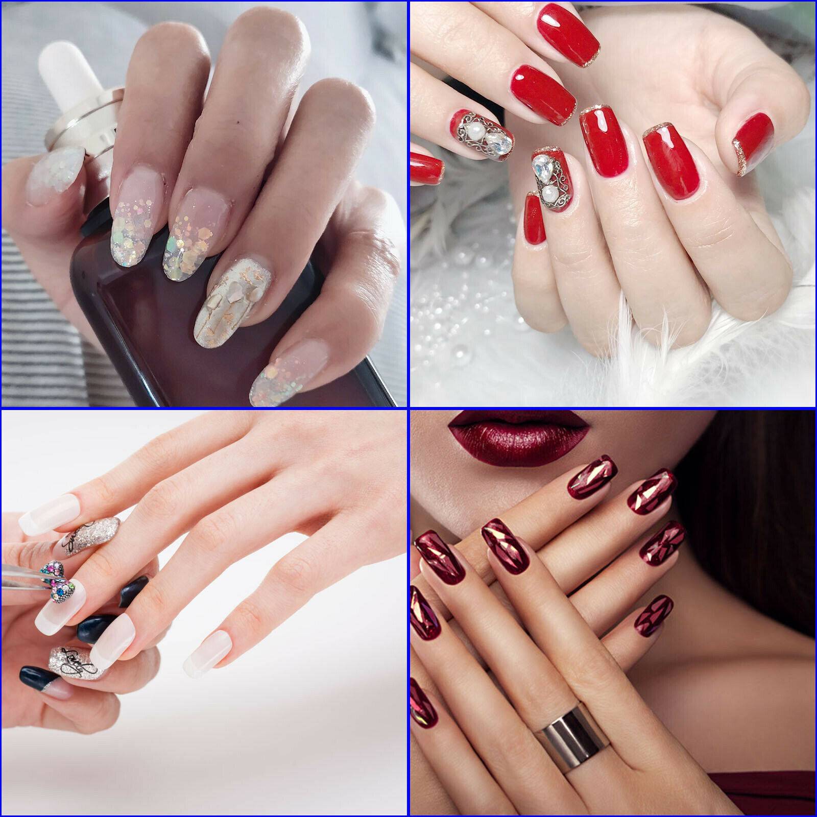 500Pcs Fake French Nail Tips White Clear Stiletto False Gel Pointy Art Acrylic - 5.0 - CJ