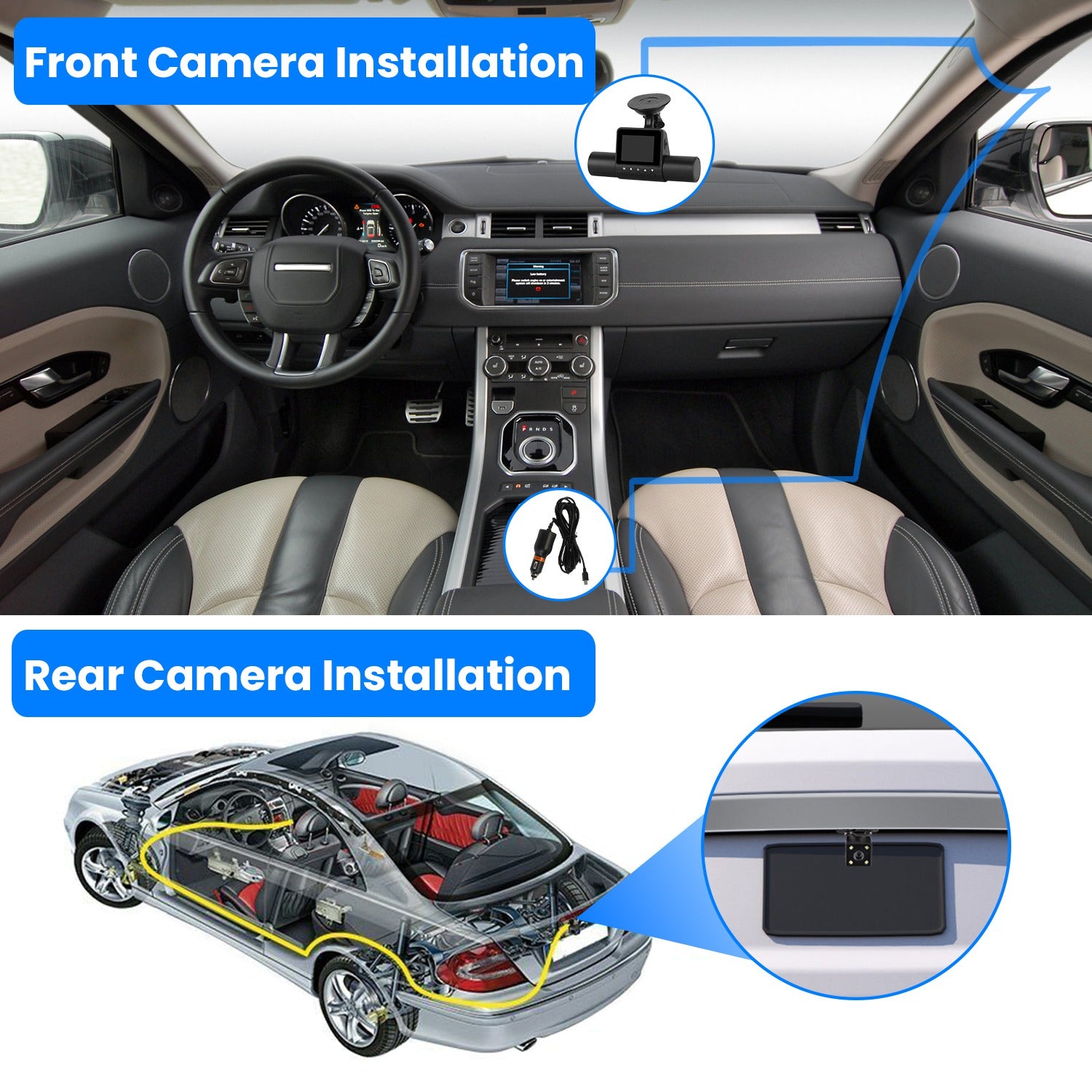 1Pc 360 Degree View FHD 4 Channel Dash Cam 1080P Front 480P Rear Left Right Inside Dash Camera With IR Night Vision Loop Recording Motion Detection Free 32GB MMC Card - 5.0 - CJ