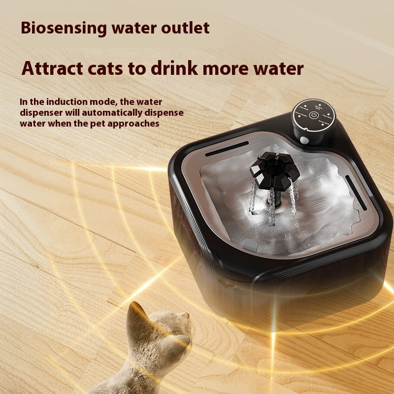 Stainless Steel Pet Water Dispenser Wireless Induction Automatic Water Outlet - 0 - CJ