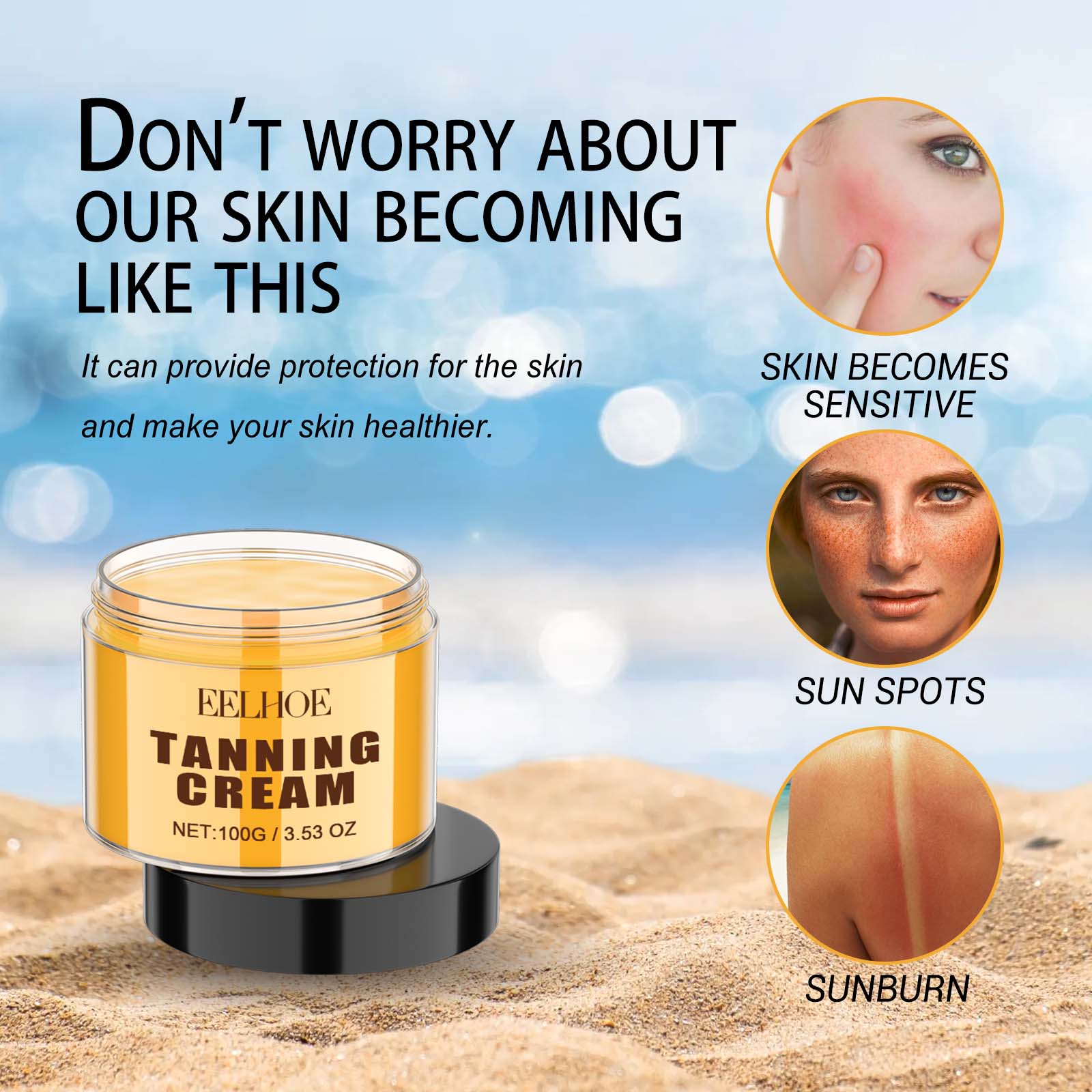 EELHOE Tanning Cream, Quick Tan Natural Comfort Tan Non - Greasy Moisturizer - 5 - CJ