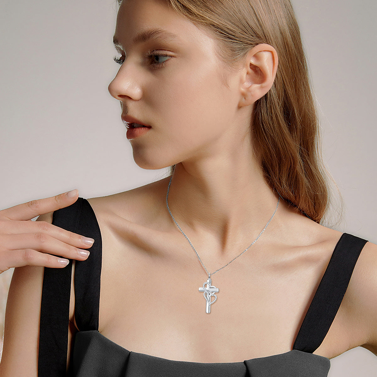 Cross Sterling Silver Ashes Urn Heart Pendant Necklace As Cremation Keepsake Jewelry - 5 - cjdropshipping