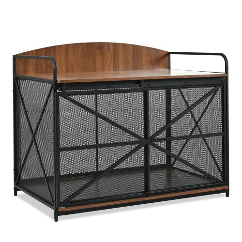 42.8 Heavy Duty Large Dog Crate Furniture For Large Medium Dog, Farmhouse Wooden Dog Kennel Indoor End Table, Decorative Pet House For Large Dogs - 5 - CJ