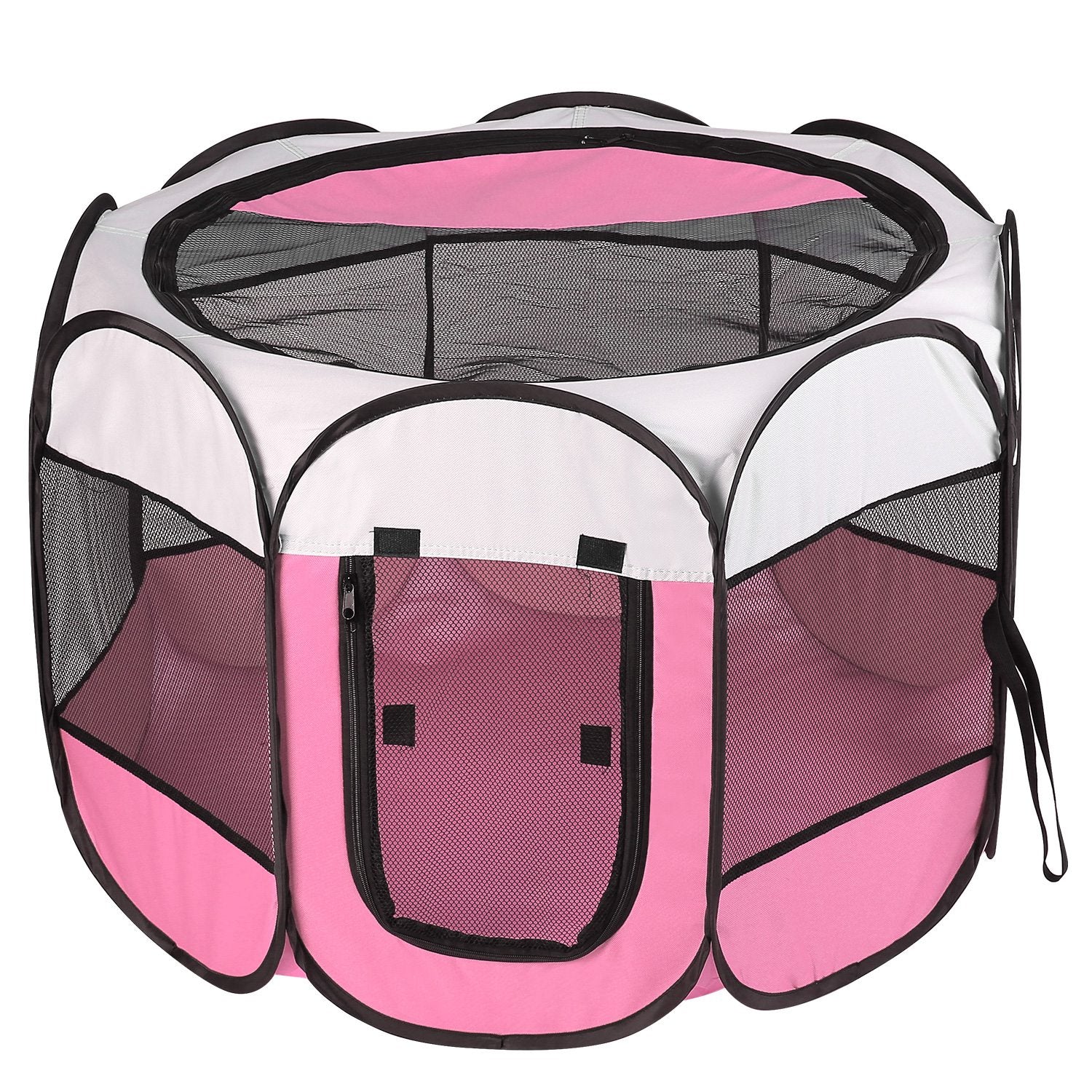 Pink - Blue Options - 1Pc Portable Foldable Pet Tent Exercise Pen Kennel Removable Zipper Top And Bottom Water Resistant Indoor Outdoor Use For Dogs Cats Other Pets - 5 - CJ