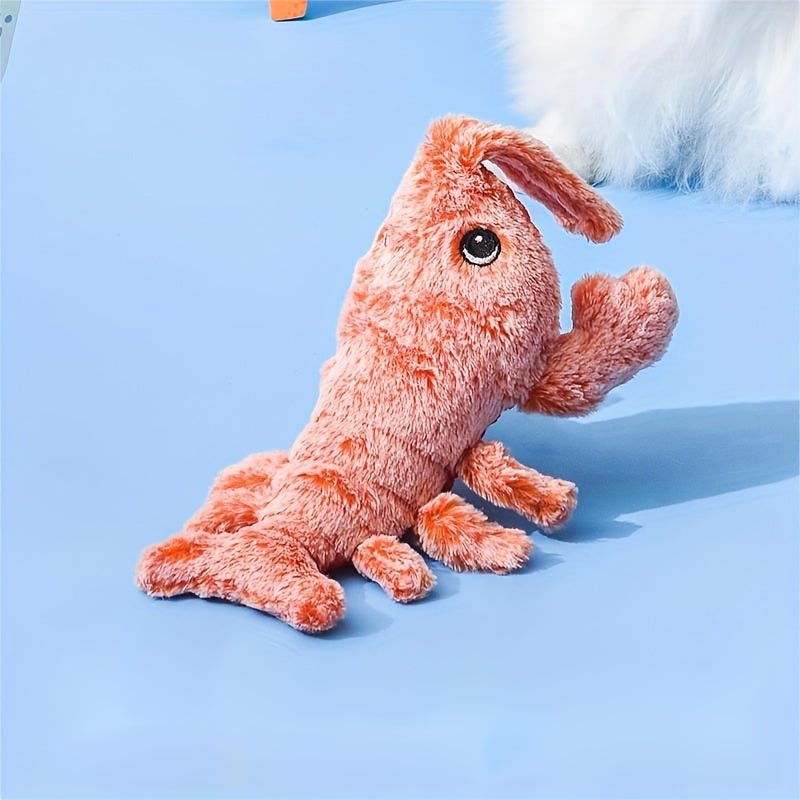 Pet Gravity Shrimp Plush Toy USB Charging Simulate Lobster Electric Jumping Cat Toys, Simulation Lobster Dog Toy, USB Charging With Catnip Plush Cat Toy, Pet Dog Cats Stuffed Interactive Toy - 5 - CJ