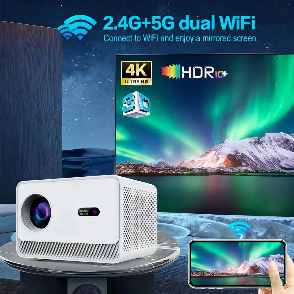 Smart Projector, Support 4K Decoding, Android 13, T950S Quad - Core, 2 Plus 16GB Memory, Dual - Band WiFi, Home Office Projector - 5 - CJ