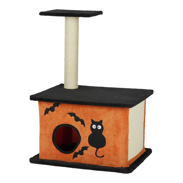 Halloween Cat Tree, Cat Tower Cat Tree For Indoor Cats With Spacious Cat Condo, Large Platform, Sisal Scratching Post, Orange & Black - 5 - cjdroshippping