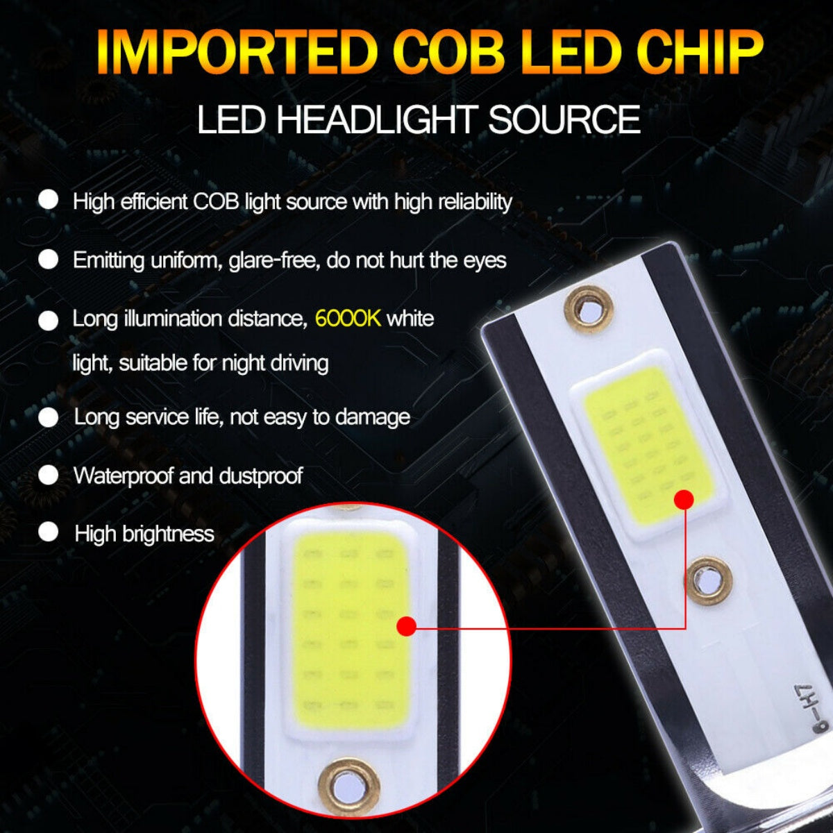 Pair H7 LED Headlight Bulb Kit High Low Beam 8000K Super Blue 26000LM Light Bulb - 5 - CJ