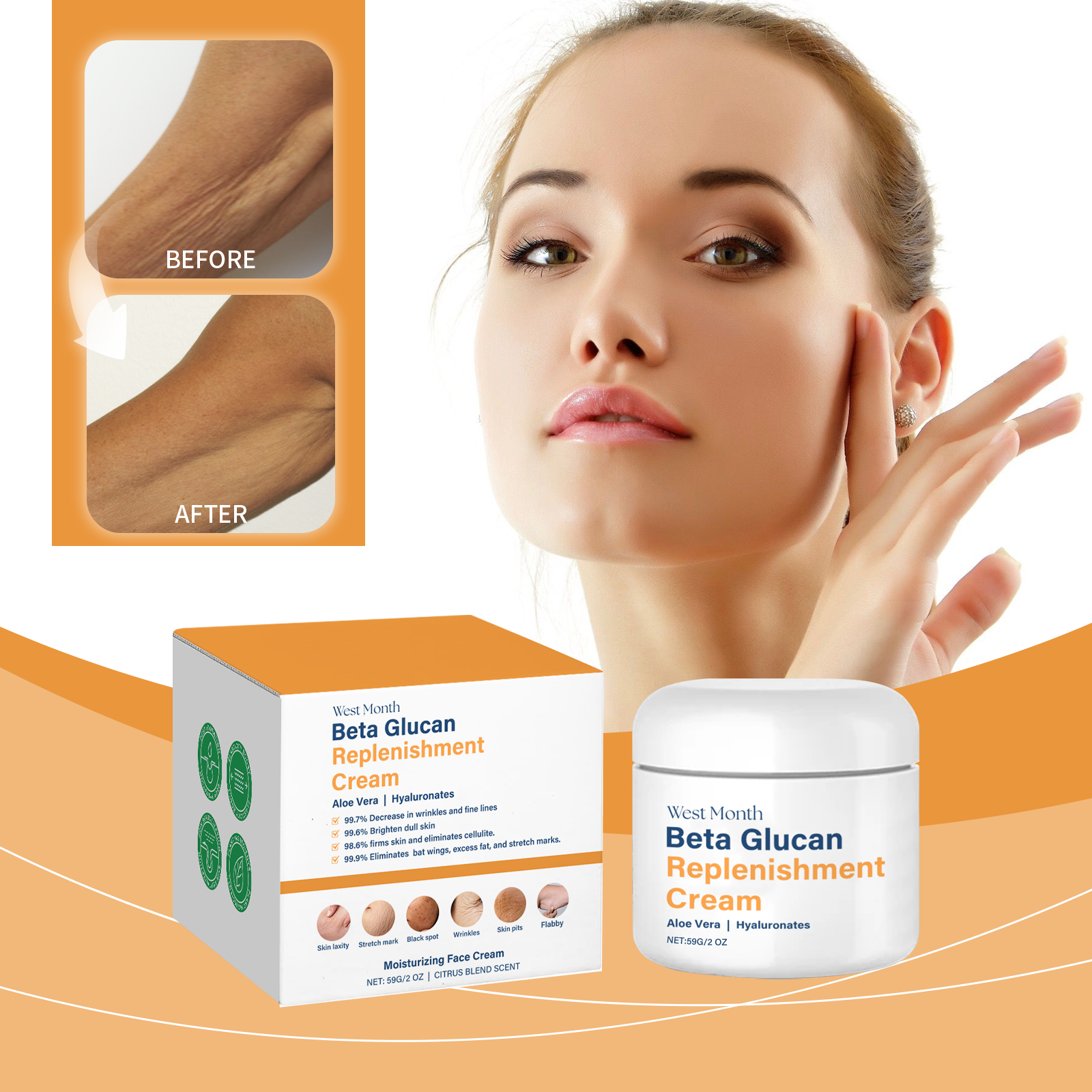 West&Month Firming Skin Cream Gentle Nourishing Firming Skin Elastic Skin Hydrating Moisturizing Cream - 5 - CJ