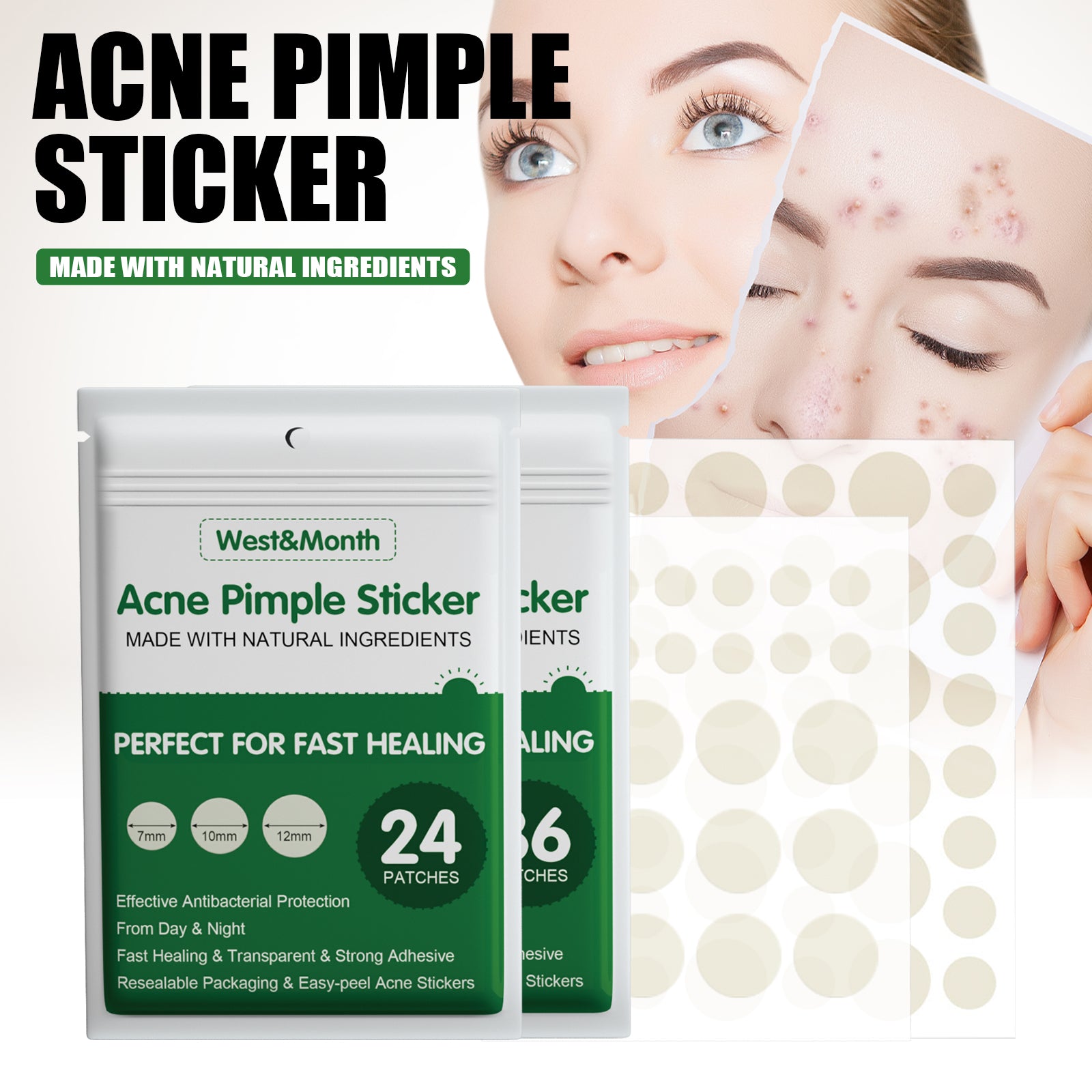 West&Month Liquid Absorbent Acne Patch Invisible Makeup Artificial Skin Repair Essential Oil Waterproof Concealer Acne Patch Breathable - 5 - CJ