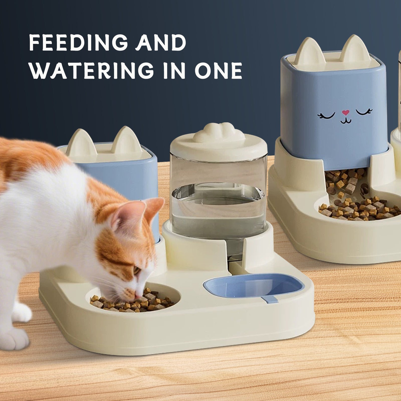 Super Cute Appearance Pet Feeding And Drinking Device, Cleverly Designed With Dry And Wet Separation, Automatic Water Addition, Universal For Cats And Dogs, Easily Solves Feeding Problems, And Makes P - 5 - CJ