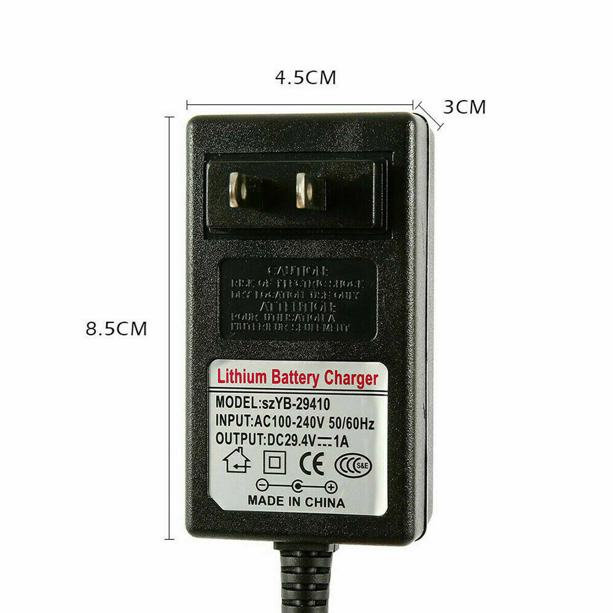 Charger, Balance Car, 3 - hole, 24V 1A, US Standard - 5 - CJ