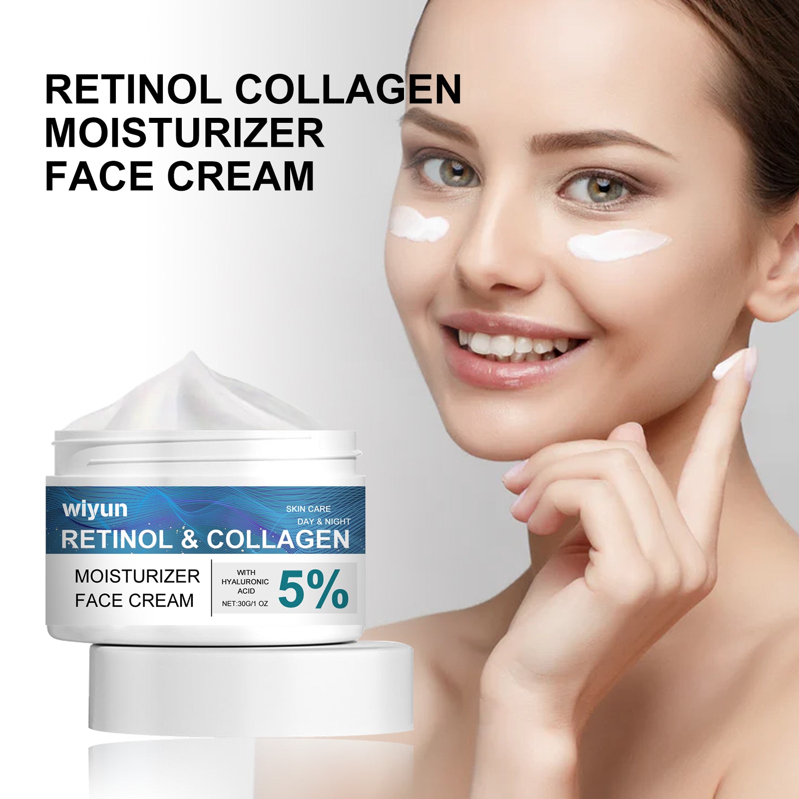 Wiyun Retinol Collagen Moisturizer Face Cream, Deep Moisturizing Long Lasting Hydrating Firming Moisturizing Whitening Skin Care Cream - 5 - CJ