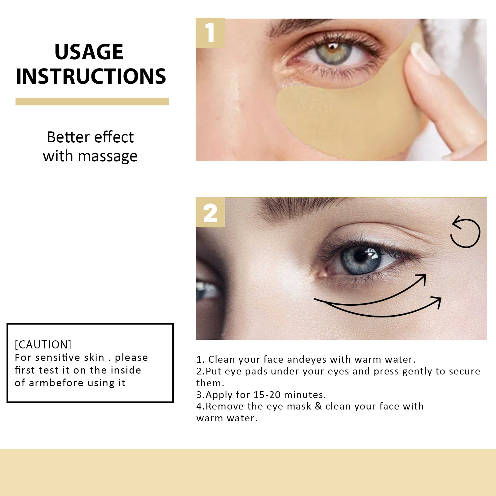 EELHOE Retinol Eye Mask, Lightening And Lifting Fine Lines Around Eyes Repair Dark Circles And Eye Bags Moisturizing Eye Mask - 5 - CJ