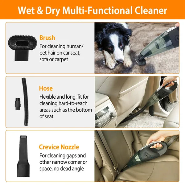 Car Handheld Vacuum Cleaner Cordless Rechargeable Hand Vacuum Portable Strong Suction Vacuum - 5 - cjdropshipping
