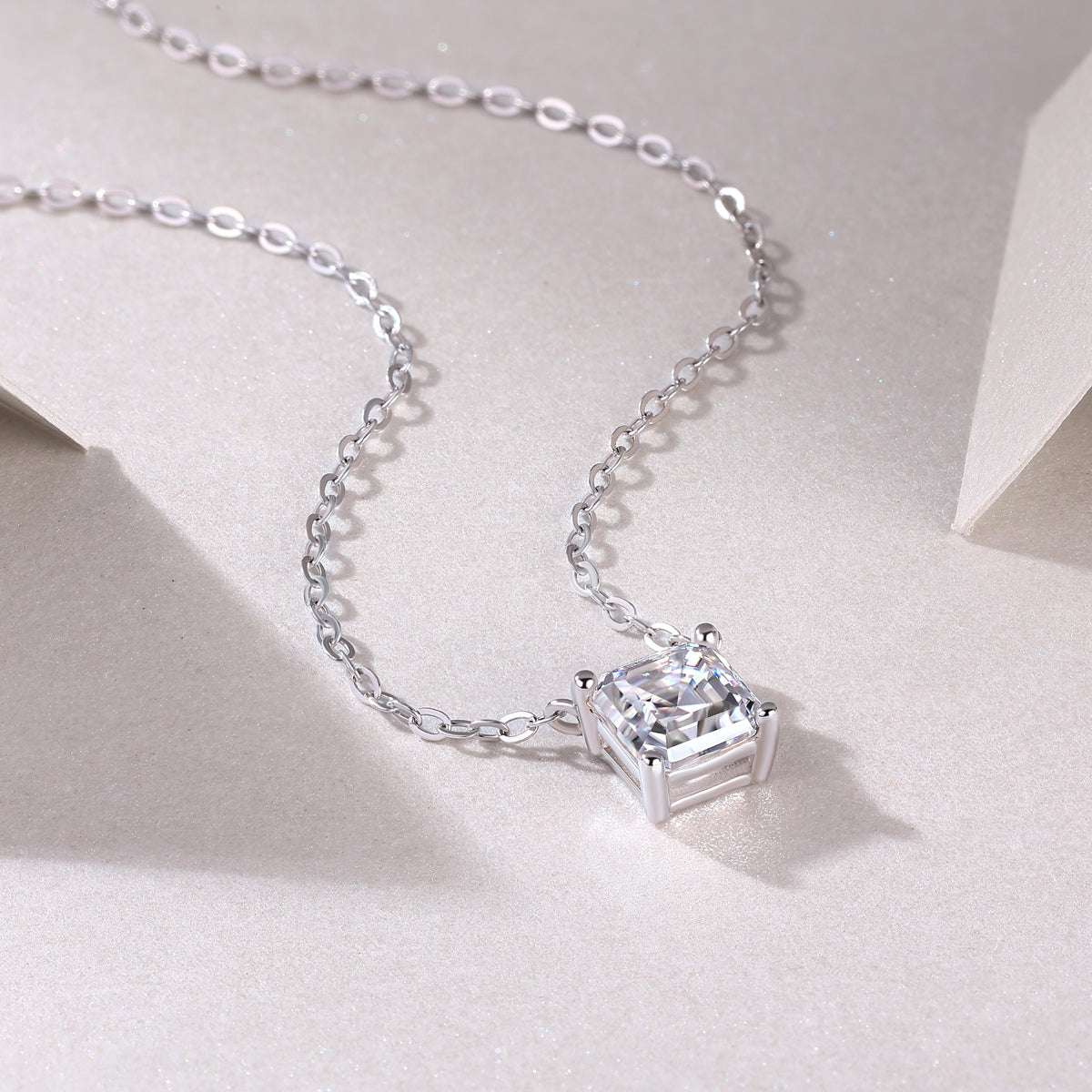 1Eternal - A Fashionable And Luxurious Diamond Jewelry Pendant Set With Square Moissanite S925 Sterling Silver Prohibit TikTok sales - 5 - cj