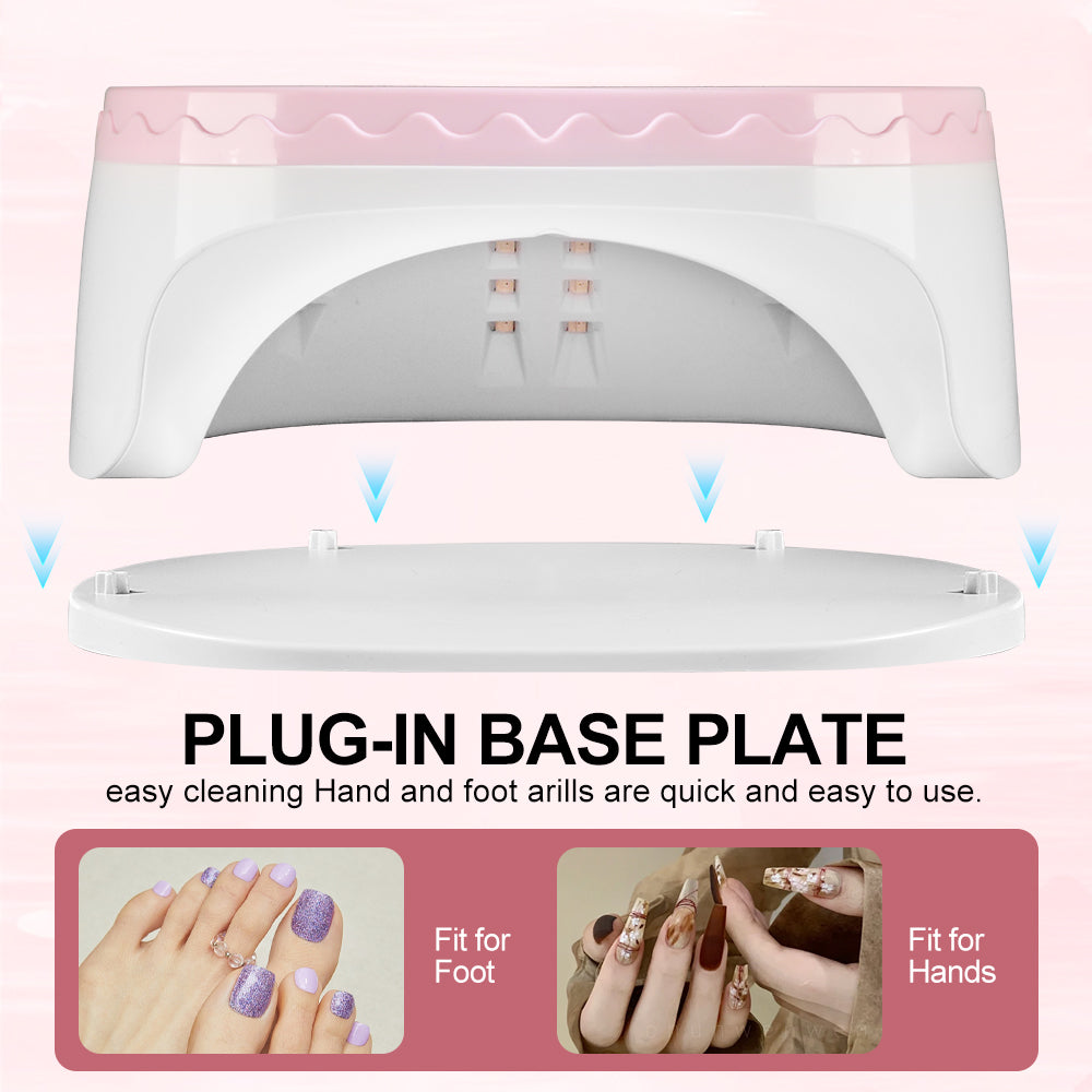 UV Nail Dryer Gel Nail Lamp, LED Light For Gel Polish - 4 Timers Professional Nail Art Accessories Nail Lamp With 42 Beads & Touch Display, Shining Crystal Decorations, Curing Gel Toe Nails - 5 - CJ