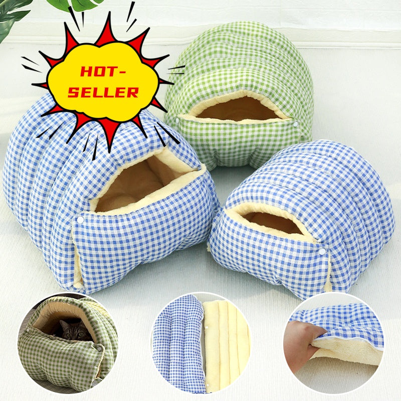 Four Seasons Universal Removable Washable House Closed Cat Kennel Enclosed Cat Nest Sleeping Bag With Plus Space - 0 - CJ