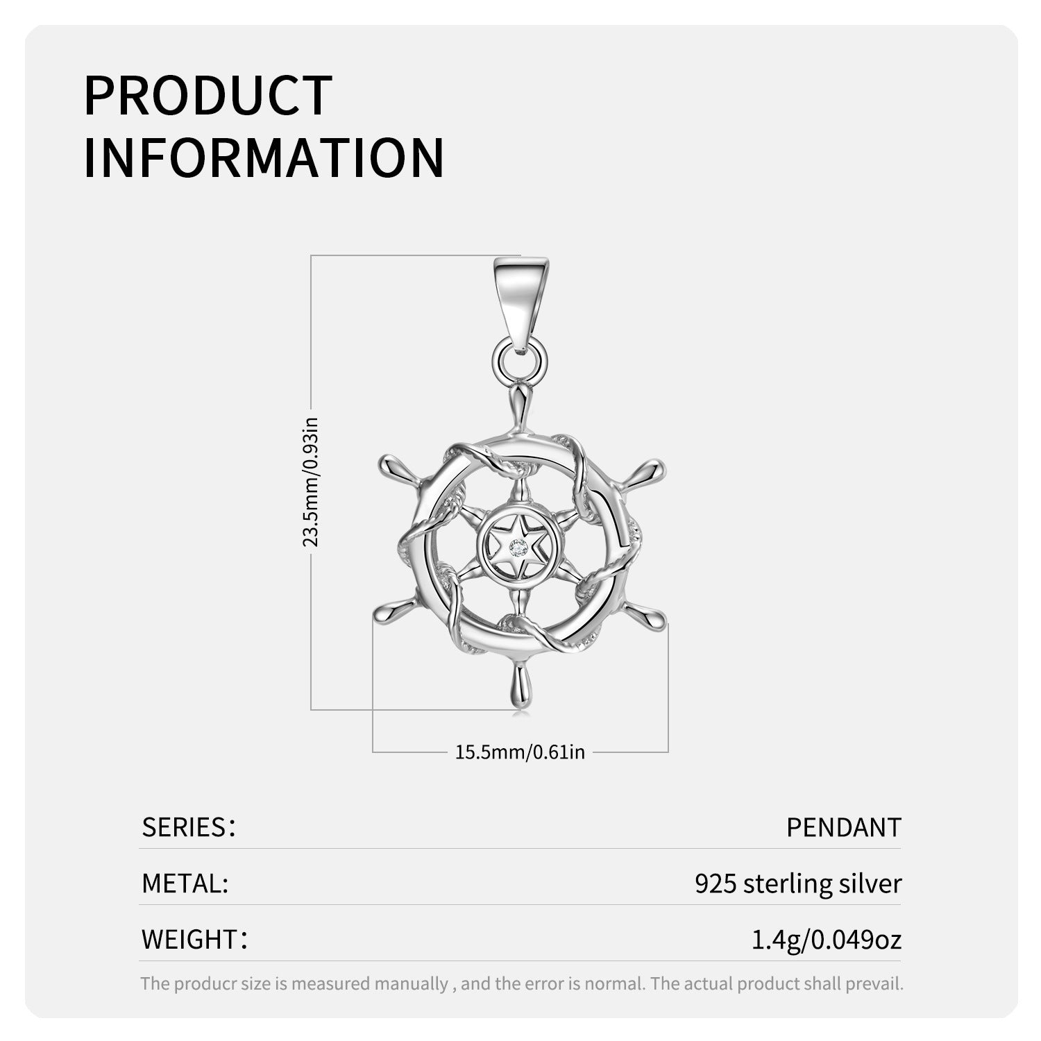 S925 Sterling Silver Necklace Steering Wheel Female Minority Design Pendant Ins Wind - 4 - https://x.com/titan_prim62775J