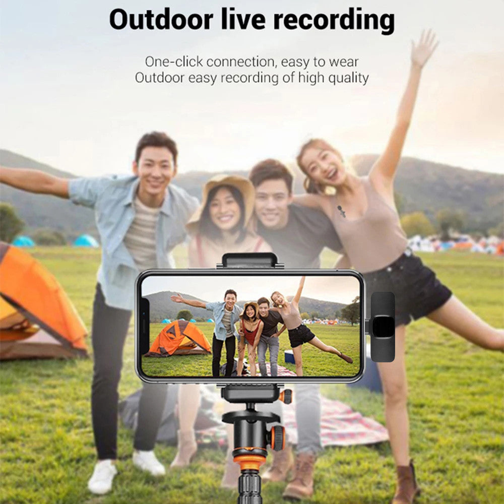 Wireless Lavalier Microphone Portable Audio Video Recording Mini Mic For I Phone Android Long Battery Life Live Broadcast Gaming - 5 - CJ
