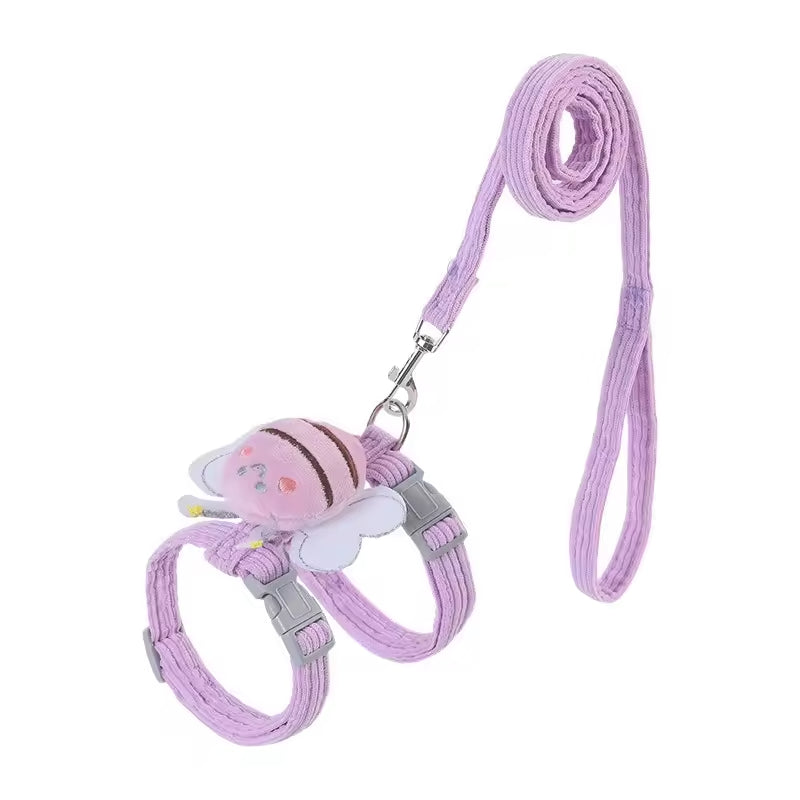 Kitten Harness Vest With Wing Decoration, Strap Set For Cats And Small Dogs, Adjustable Pet Cat Harness Accessories - 5 - CJ