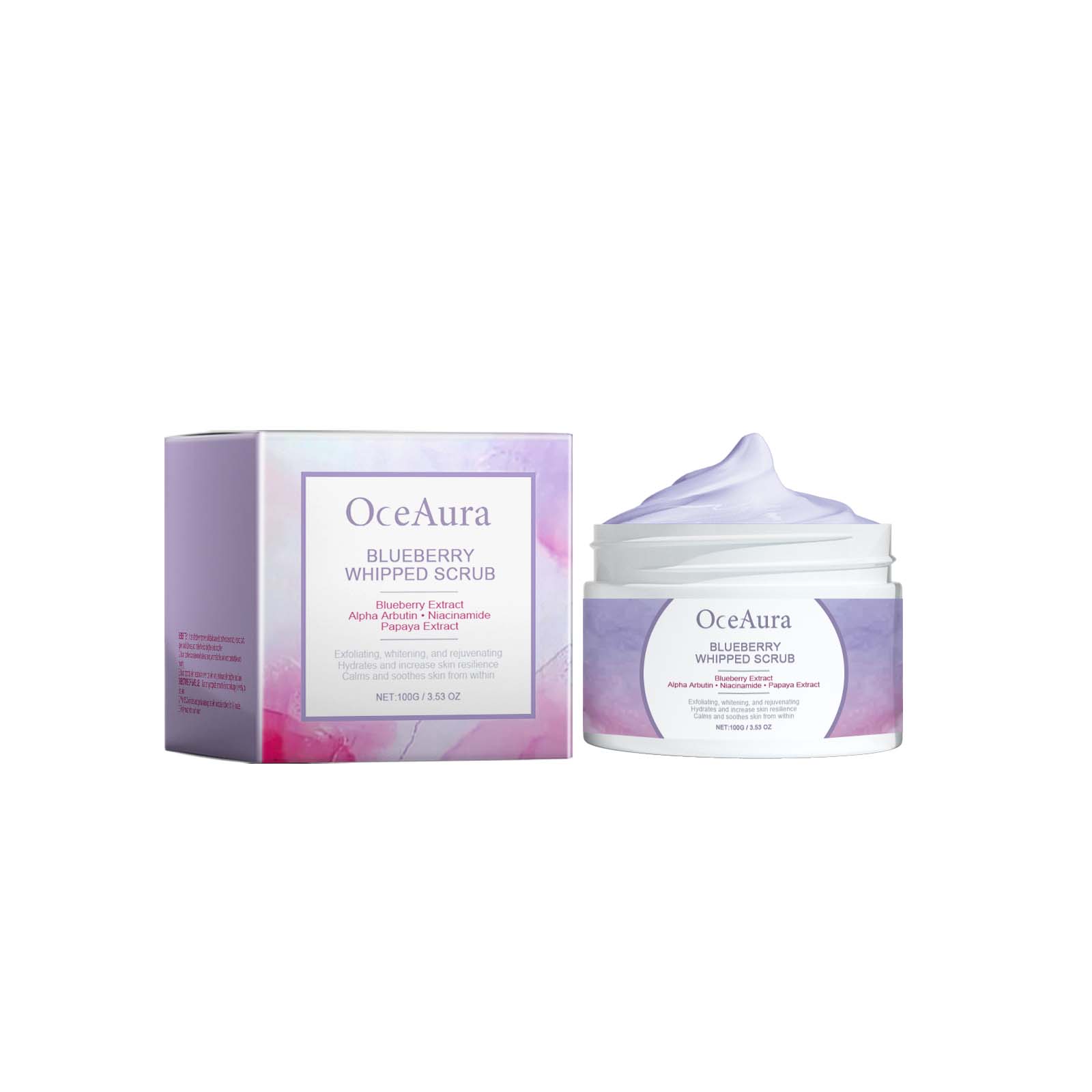 OceAura Blueberry Whipped Scrub, Exfoliating Tender Lighten Body Dull Brightening Skin Scrub - 5 - CJ