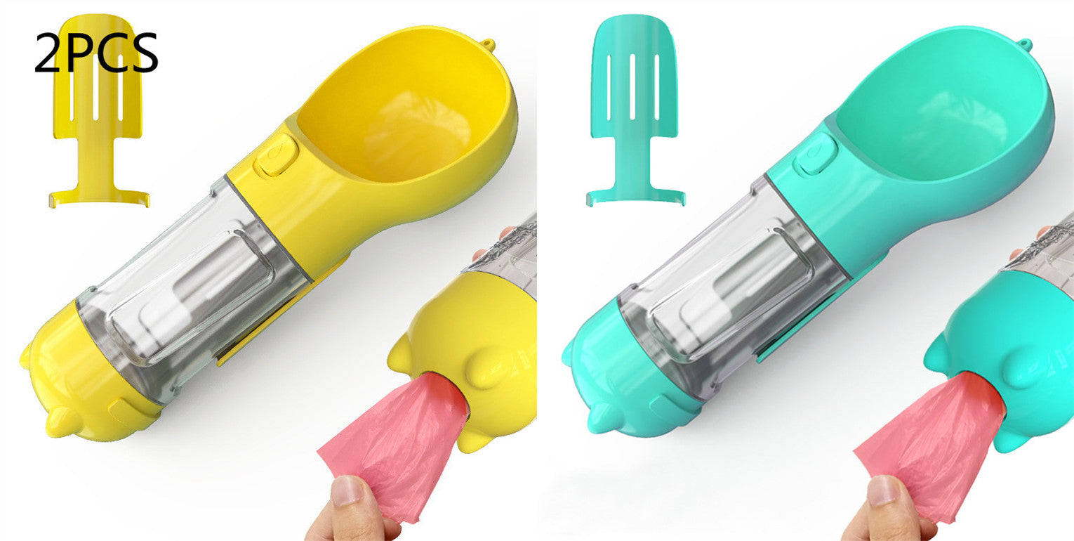 Pet Water Bottle Feeder Bowl Garbage Bag Storage Portable Pet Outdoor Travel 3 In 1 Dog Water Bottle - 0 - CJ