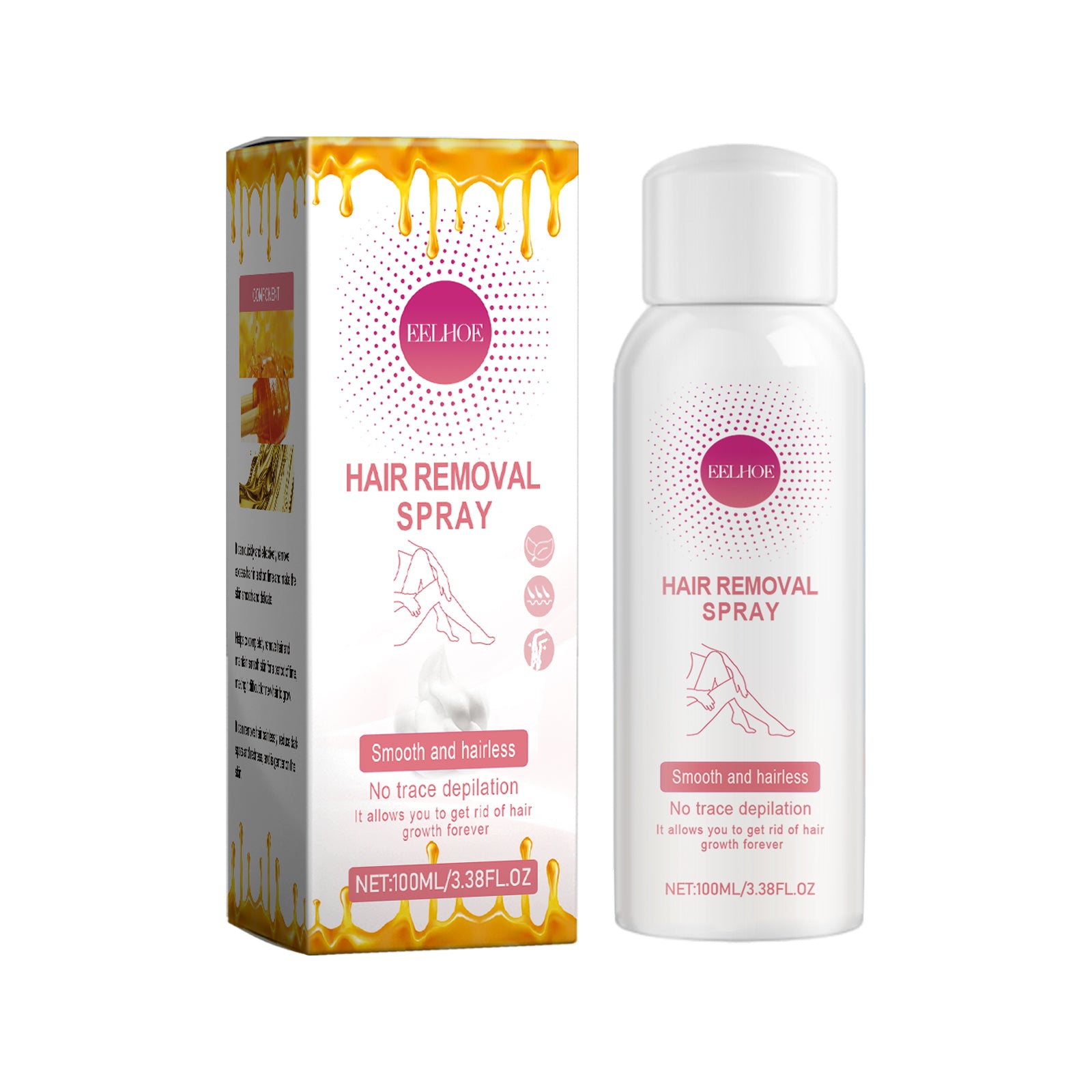 EELHOE Hair Removal Spray, Underarm Quick Hair Removal Gentle Pore Contraction Smooth Delicate Cleansing Spray - 5 - CJ