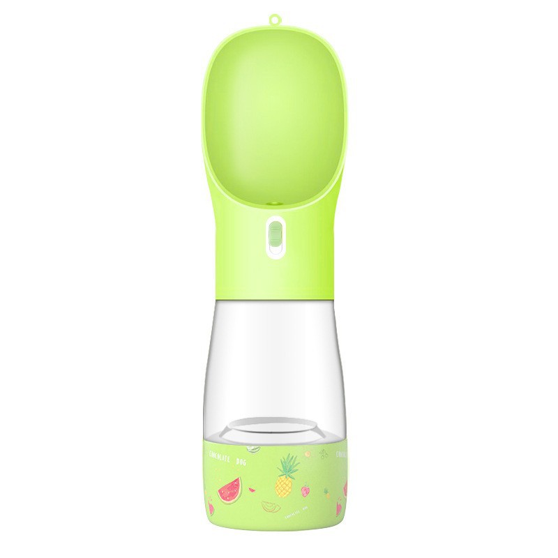 Pet Dog Water Bottle Feeder Bowl Portable Water Food Bottle Pets Outdoor Travel Drinking Dog Bowls Water Bowl For Dogs - 0 - CJ - Green - Printing - CJHS162047403CX