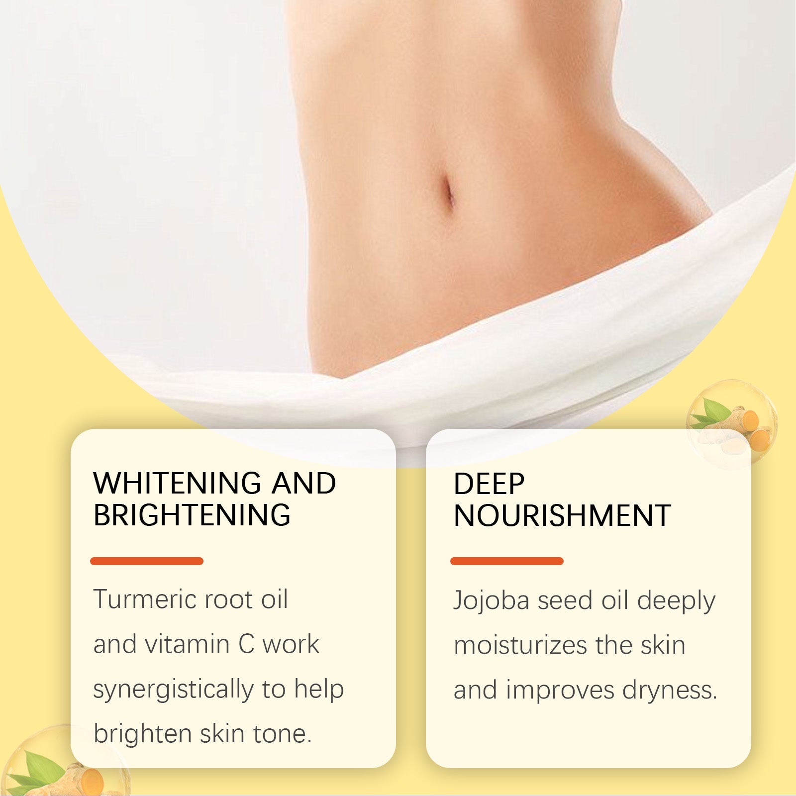 West&Month Turmeric Body Whitening Oil, Daily Gentle Moisturizing Body Skin Delicate Skin Oil - 5 - CJ
