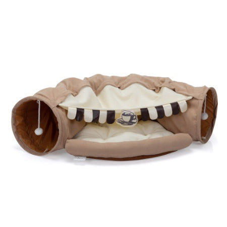 Cat's Telescopic Tunnel Cushioned Bed Pet Nest Teasing Balls Zipper Connection Feline Supplies - 5 - CJ