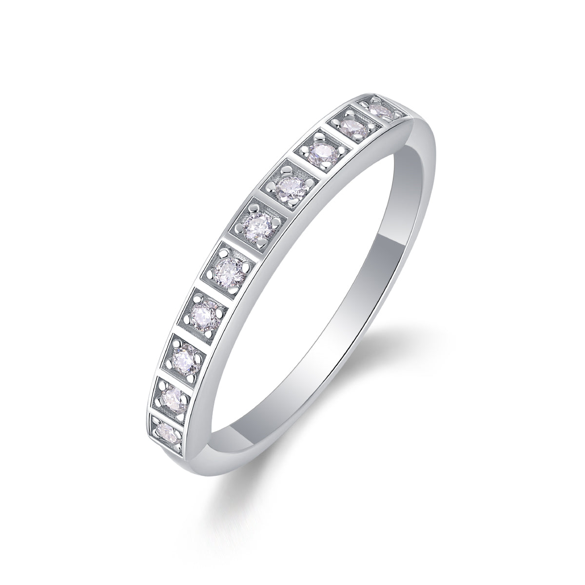 1Diamond Ring Luxury Fashion Set Moissanite Silver Ring Prohibit Tk Sales - 5 - CJ