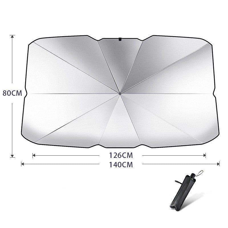 Foldable Car Windshield Sun Shade Umbrella UV Protection Heat Insulation Parasol Auto Front Window Cover Interior Protector Summer Gadgets - 0 - CJ - Titanium silver - Large - CJQT123821502BY