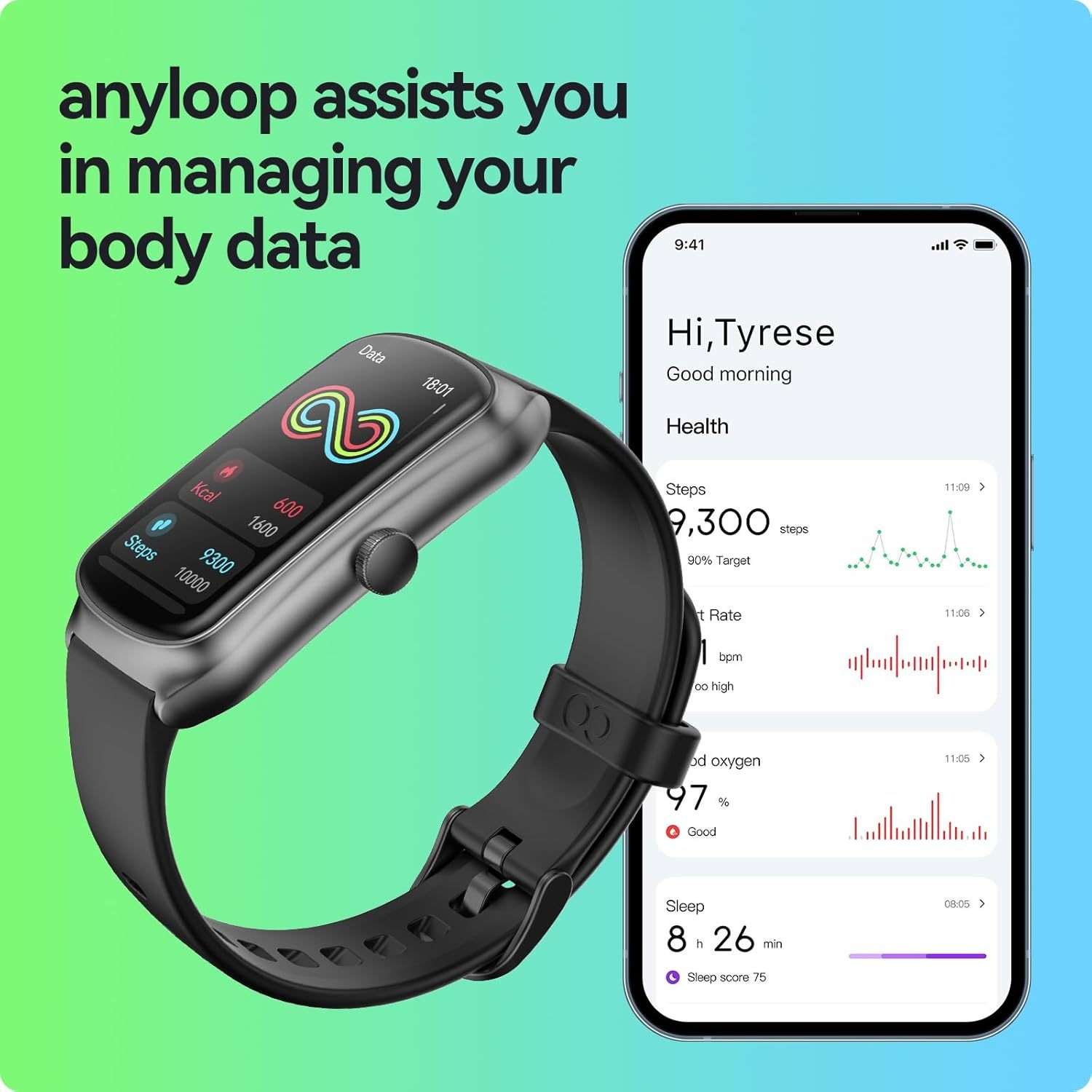 AMOLED Unisex Fitness Tracking Smartwatch With Heart Rate, Blood Oxygen And Sleep Monitoring, Waterproof Function, Pedometer, Swimming Health Activity Tracking - 5 - CJ