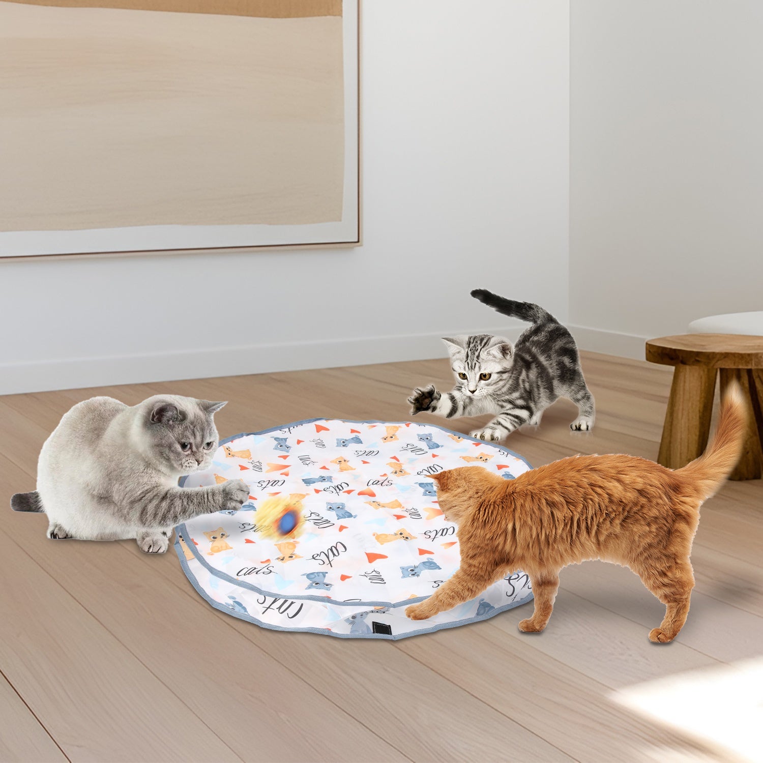 1Pc Cat Toys Ball Fast Rolling In Pouch Rechargeable Motion Activated Interactive Cat Toys For Indoor Cats Hide And Seek Mouse Catching Game - 5 - CJ