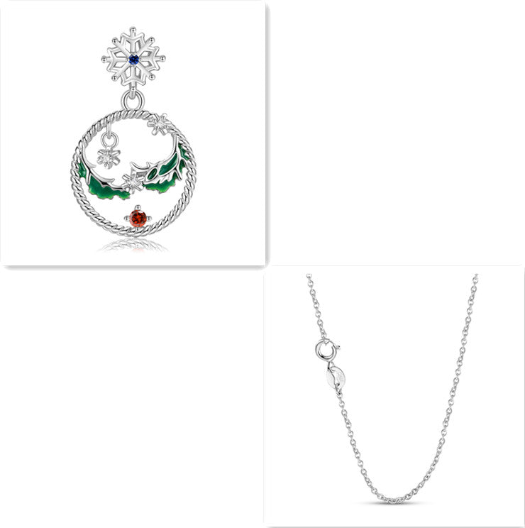 Christmas Snowflake Necklace Ins Style Simple Hollow Fashion 925 Silver - 4 - https://x.com/titan_prim62775J