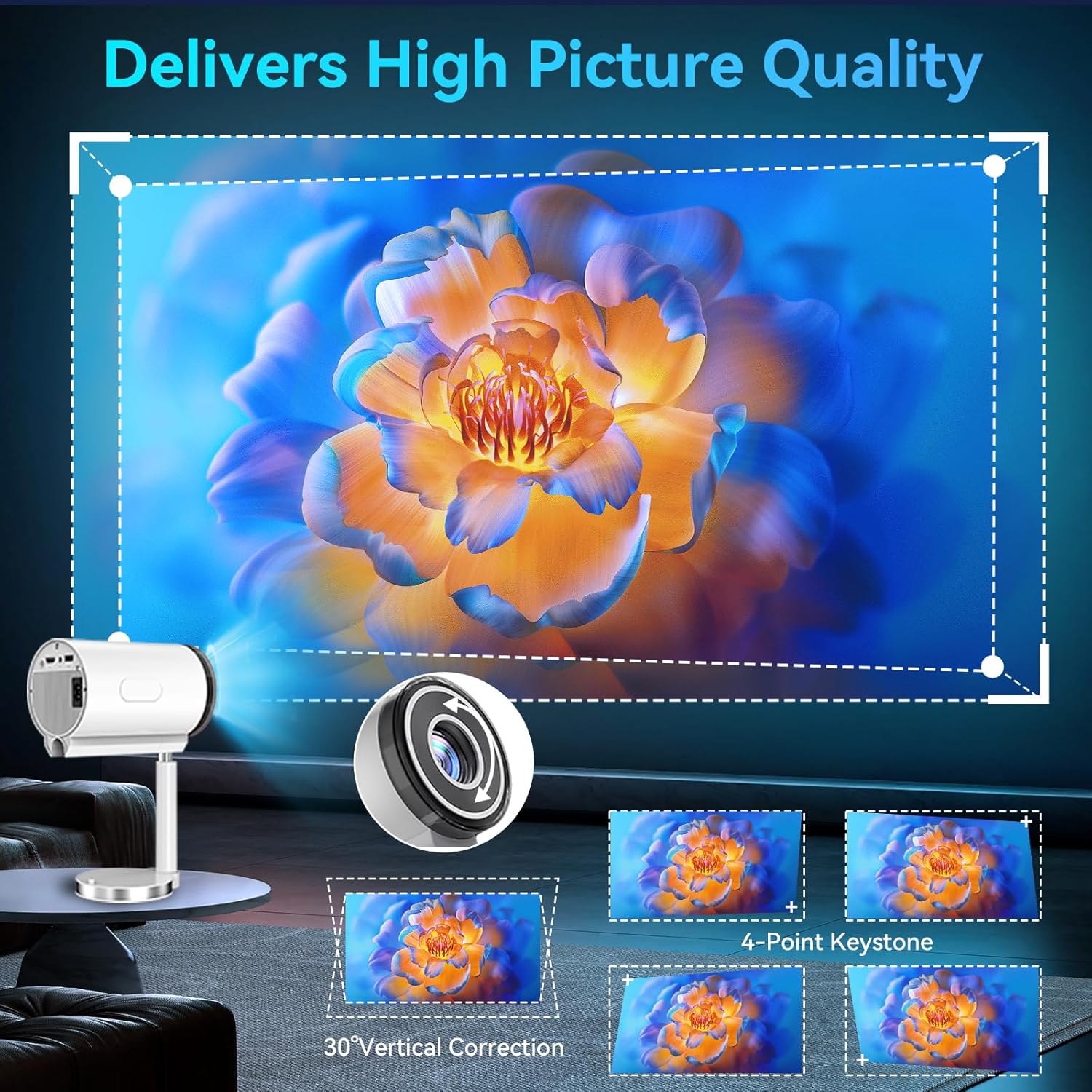 Home Projector For Bedroom Wall Projection, Ultra - transparent, Mobile Phone Computer Direct Projection, Miniature Projector. - 5 - CJ