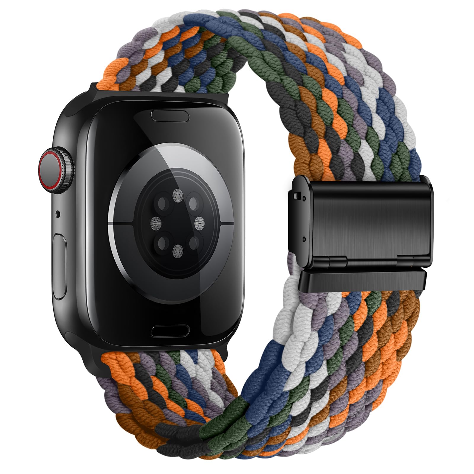 Nepfaivy Compatible With Apple Watch Band - 38mm 40mm 41mm 42mm 44mm 45mm 49mm Braided Stretchy Sport Band For Apple Watch Series SE 8 7 6 5 4 3 2 1, Women Men Nylon Fabric Elastic Loop Breathable Wat - 5 - CJ
