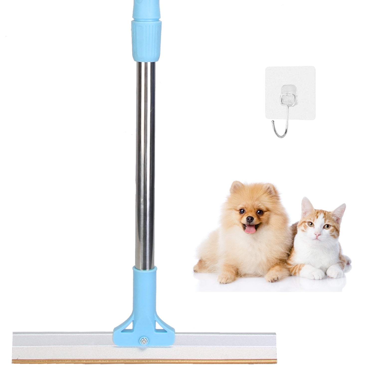 1Pc Pet Hair Removal Rake With 54.33in Adjustable Telescopic Rod Multi - Fabric Dog Cat Hair Scraper Lint Shaver For Carpet Rug Clothes Couch - 5 - CJ