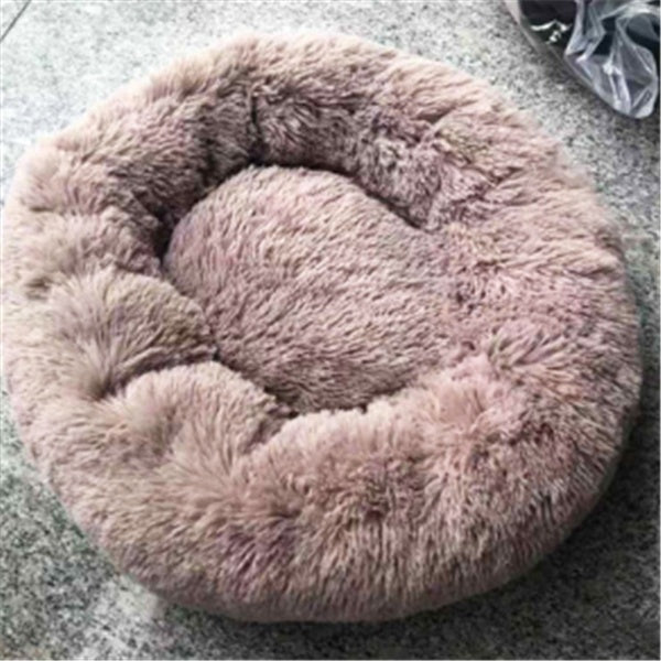 Round Long Hairy Autumn And Winter Nest Pad Cat Mattress - 0 - CJ - Beige brown - 110cm - CJJJCWMY00276 - Beige brown - 110cm
