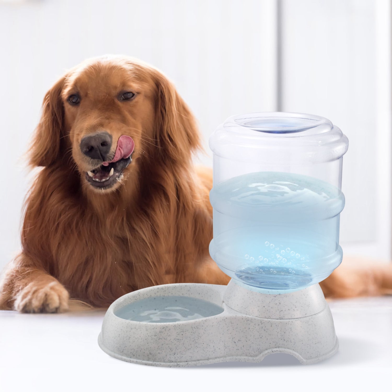 3.5L 1Gal Pet Water Dispenser Self - Dispensing Gravity Pets Water Feeder Automatic Pet Waterer Cat Dog - 5 - CJ