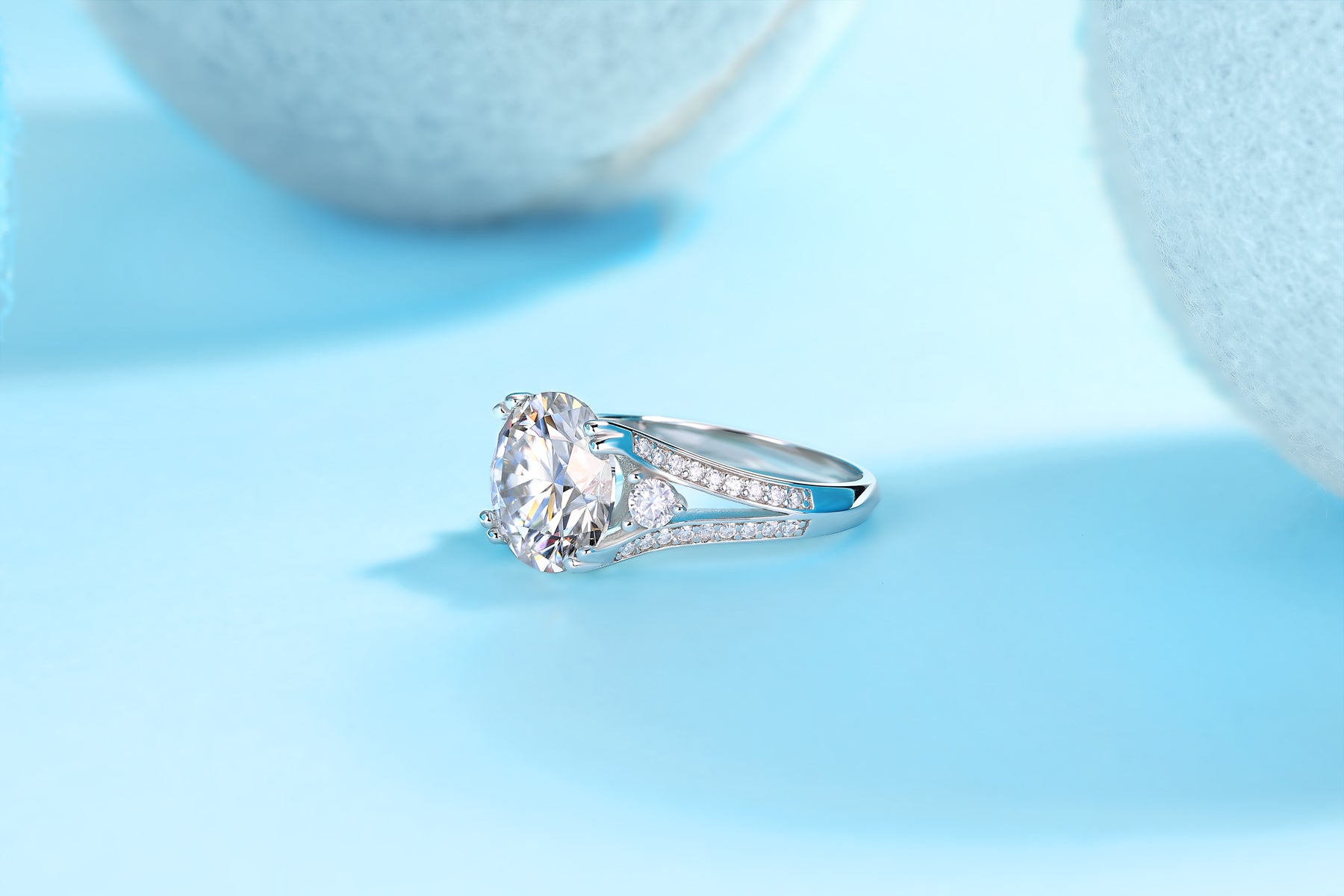 1Elegant Radiance - A Fashionable And Luxurious Jewelry Piece Set With 5 - carat Moissanite S925 Sterling Silver And Platinum - plated Diamond Prohibit TikTok sales - 5 - CJ