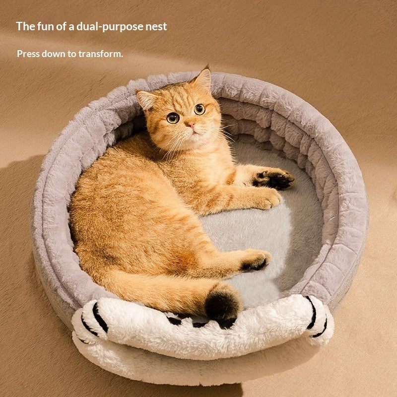 Warm Enclosed Bed All - Season Safe Hideaway For Cats Small Pet Bed Winter Cat Bed - 0 - CJ
