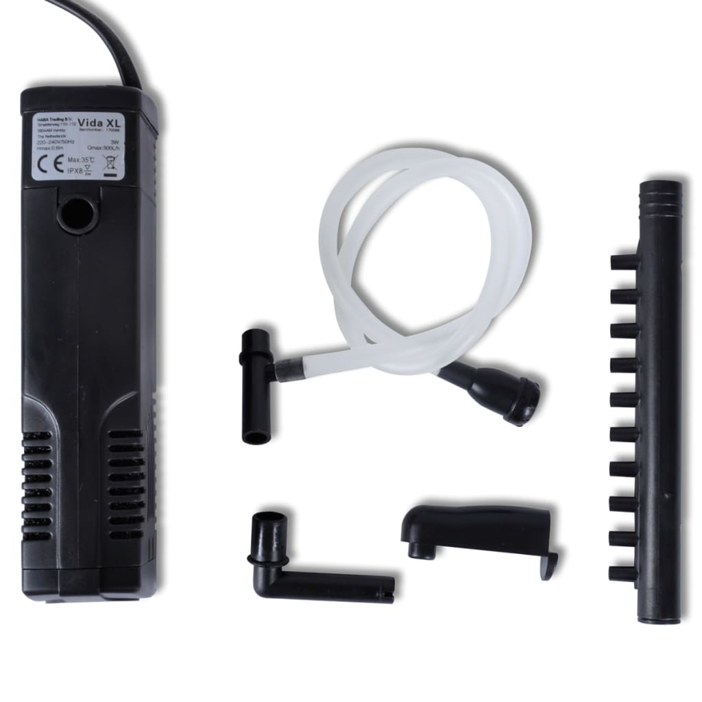 Aquarium filter pump, aquarium filter, Aquafilter 300L/h, aquarium filter pump with activated carbon - 5 - CJ