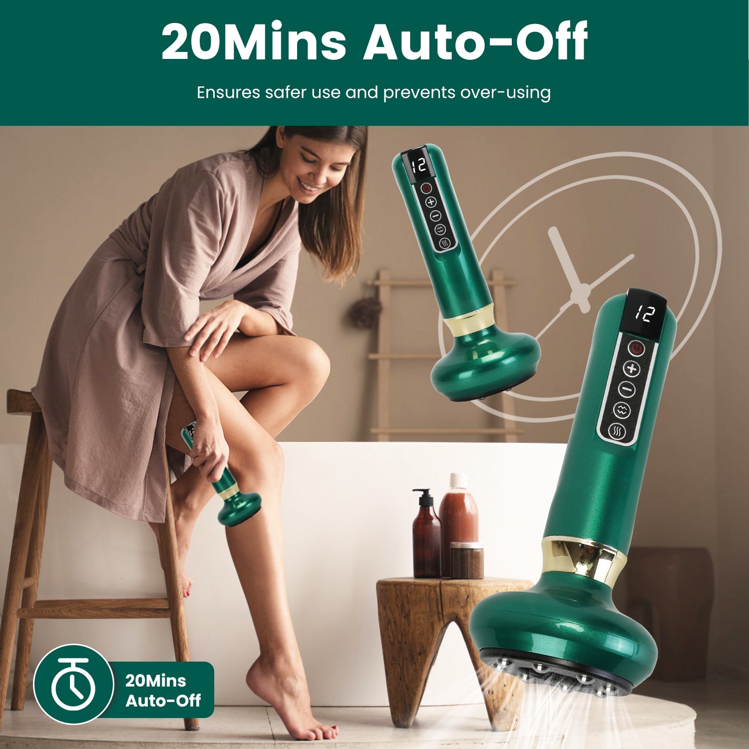 1Pc Anti Cellulite Massager Handheld Vacuum Suction Cupping Kit Beauty Tool With 12 Suction Mode 12 Heating 20Mins Auto - Off One - Key Pressure Release For Abdomen Thighs Buttocks Neck - 5 - cjdropshipping