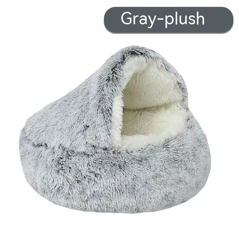 Semi - closed Cat Bed Four Seasons Universal Cover Shell Nest Small Dog Winter Pet Supplies - 0 - CJ